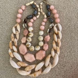 Anthropologie Triple Strand Statement Necklace